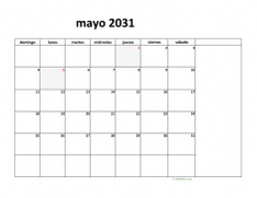 calendario mayo 2031 08