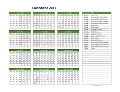 Calendario de México del 2031 02