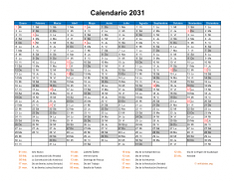 Calendario de México del 2031 08