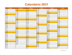 Calendario de México del 2031 09