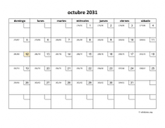 calendario octubre 2031 01