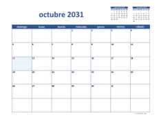 calendario octubre 2031 02