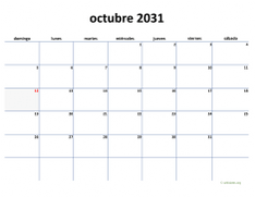 calendario octubre 2031 04