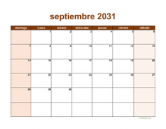 calendario septiembre 2031 06