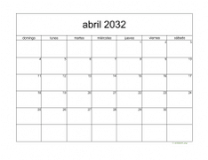calendario abril 2032 05