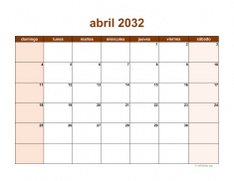 calendario abril 2032 06