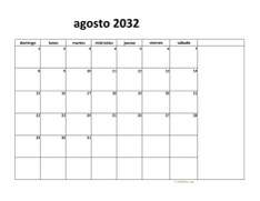 calendario agosto 2032 08