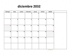 calendario diciembre 2032 08