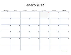 calendario enero 2032 04