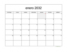 calendario enero 2032 05