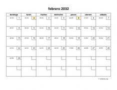 calendario febrero 2032 01