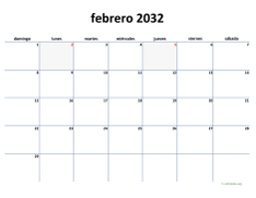 calendario febrero 2032 04