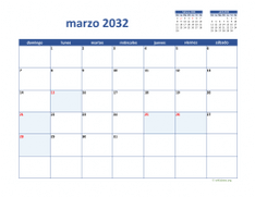 calendario marzo 2032 02