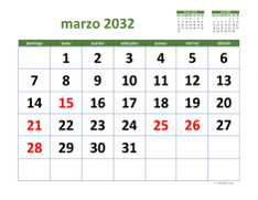 calendario marzo 2032 03