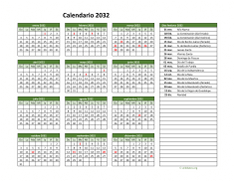 Calendario de México del 2032 02
