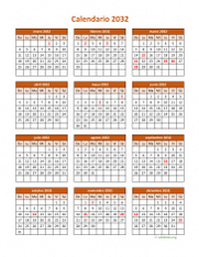 Calendario de México del 2032 06
