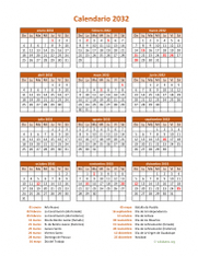 Calendario de México del 2032 07