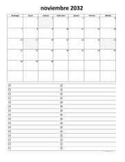 calendario noviembre 2032 07