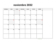 calendario noviembre 2032 08