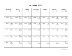 calendario octubre 2032 01