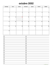 calendario octubre 2032 07