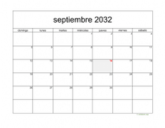 calendario septiembre 2032 05