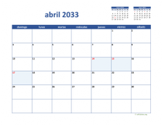 calendario abril 2033 02