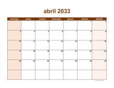 calendario abril 2033 06