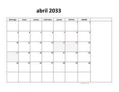 calendario abril 2033 08