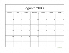 calendario agosto 2033 05