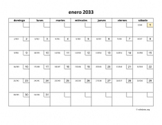 calendario enero 2033 01