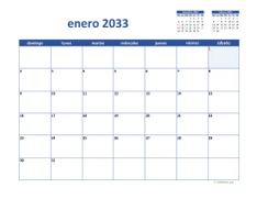 calendario enero 2033 02