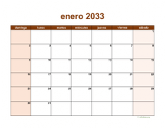 calendario enero 2033 06