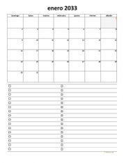 calendario enero 2033 07