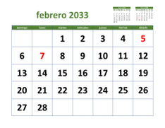 calendario febrero 2033 03