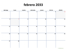 calendario febrero 2033 04