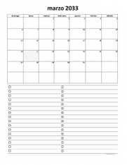 calendario marzo 2033 07