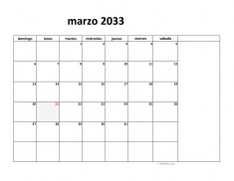 calendario marzo 2033 08