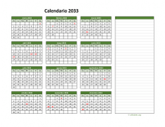 Calendario de México del 2033 01