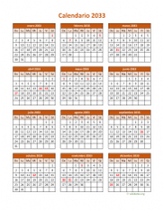 Calendario de México del 2033 06