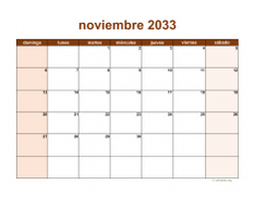 calendario noviembre 2033 06