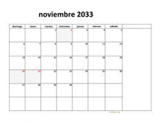 calendario noviembre 2033 08