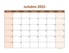 calendario octubre 2033 06