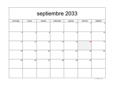 calendario septiembre 2033 05