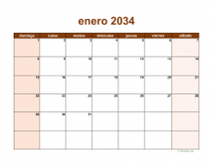calendario enero 2034 06
