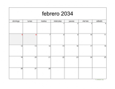 calendario febrero 2034 05