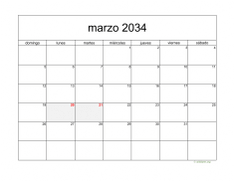 calendario marzo 2034 05