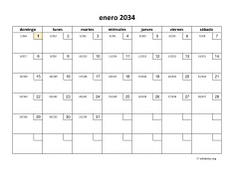 calendario mensual 2034 01