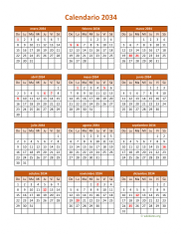 Calendario de México del 2034 06