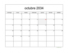 calendario octubre 2034 05